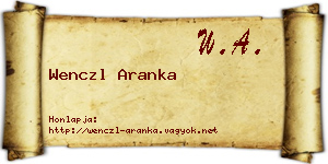 Wenczl Aranka névjegykártya